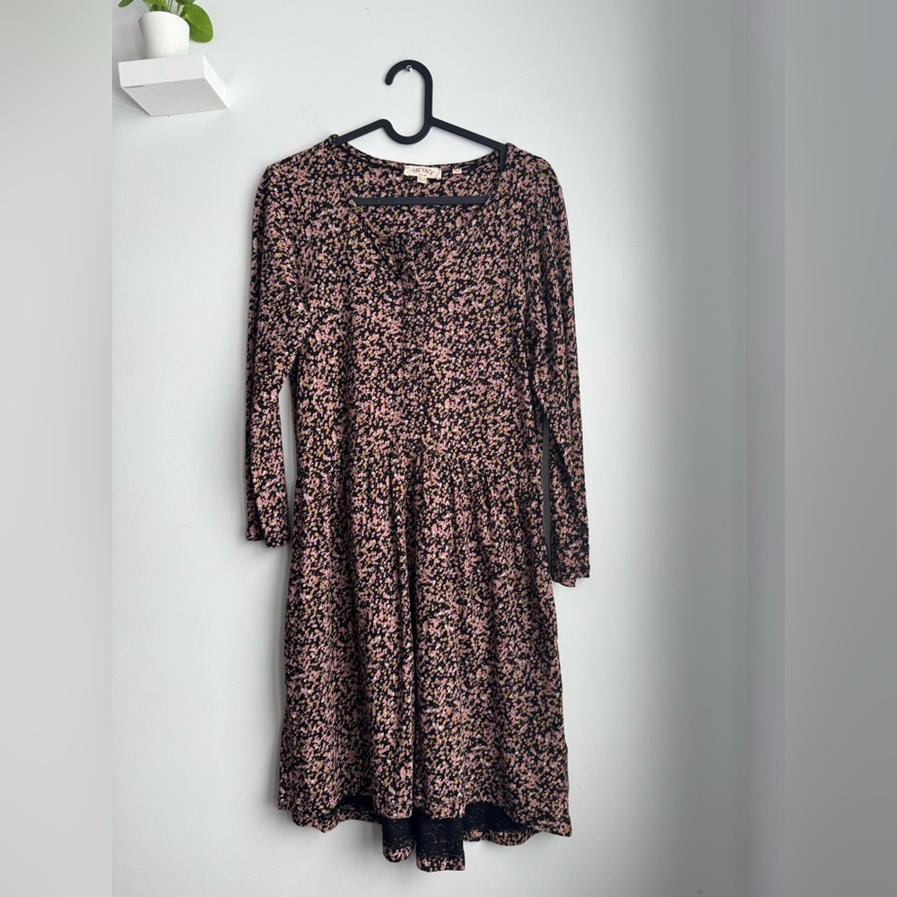 Fat Face Black and Pink Floral Dress